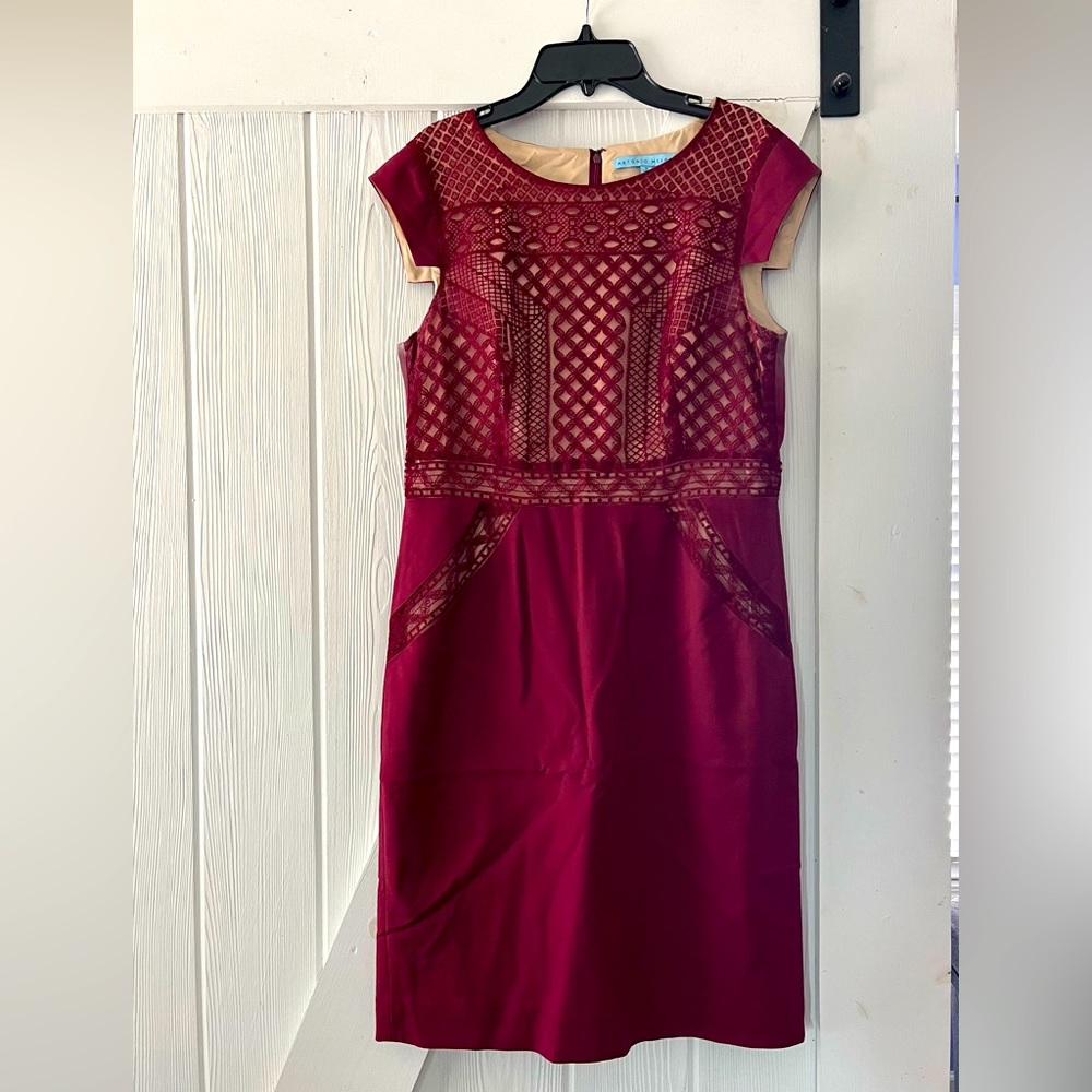 Antonio Melani Berry Red Sheath Dress Sz 8